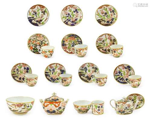 A Composite English Porcelain Tea Service, circa 1810, paint...