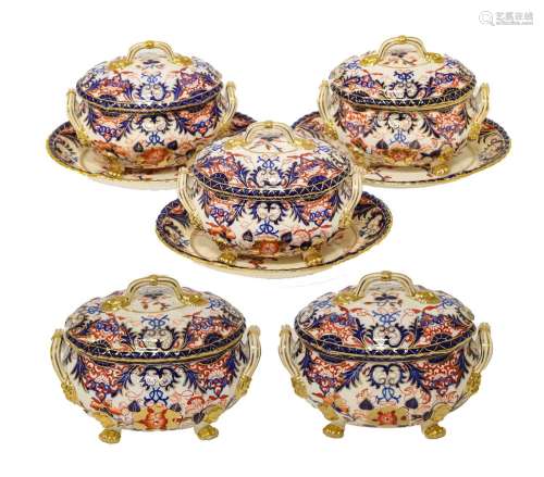 A Derby Porcelain Dinner Service, circa 1830, painted with t...