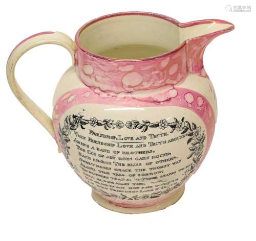 A Dixon & Co Sunderland Lustre Pottery Jug, circa 1820, ...