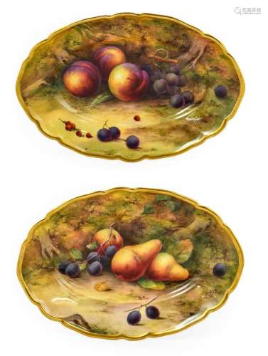 A Pair of Royal Worcester Porcelain Dishes, by Horace Price,...
