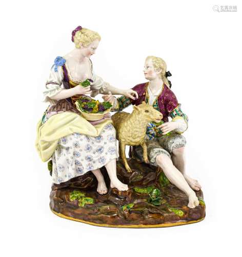 A Meissen Porcelain Figure Group, late 19th century, as a yo...