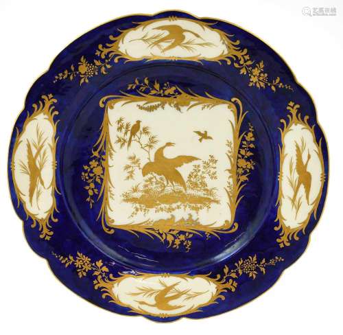 A Vincennes-Style Porcelain Plate, in 18th century style, gi...