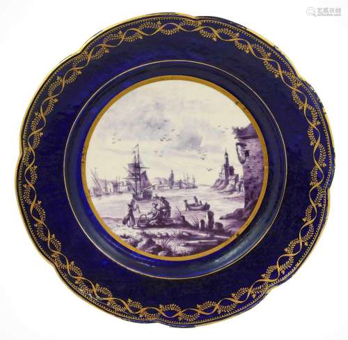 A Tournai-Style Porcelain Plate, in 18th century style, pain...