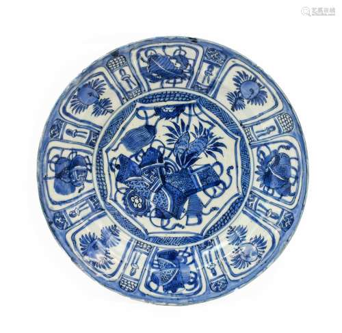 A Chinese Kraak Porcelain Dish, early 17th century, typicall...