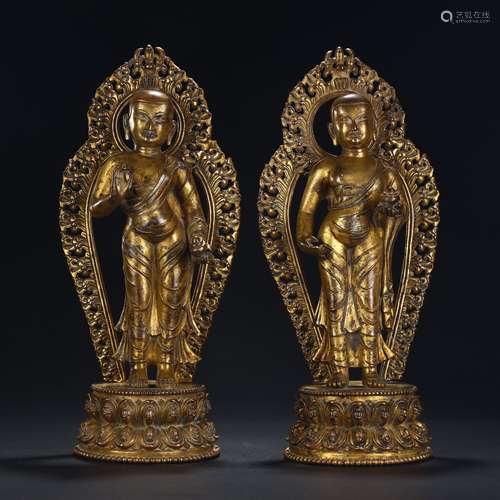 Ancient Bronze gilded Buddha statues