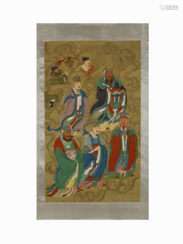 Silk Scroll of Portraits of Anonymous Immortals