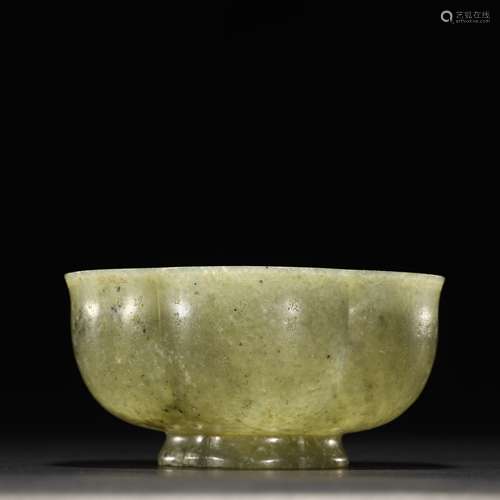 Ancient Jade Lotus Petal Bowl