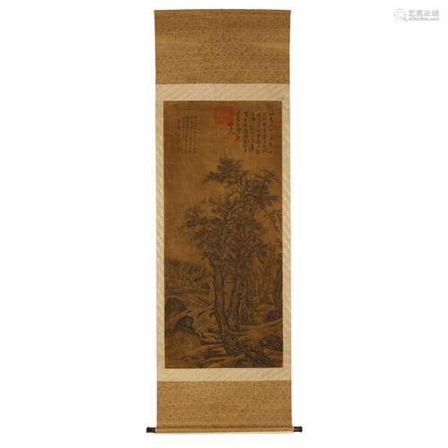 Silk Scroll of landscape of Shen Zhou