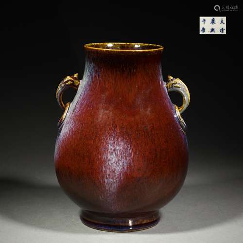 Green discolor glaze amphora