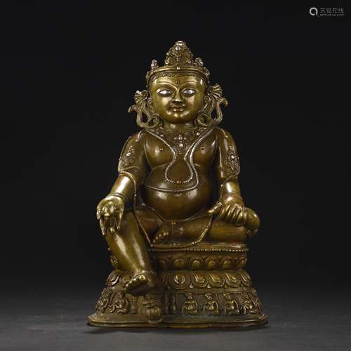 Ancient alloy copper inlaid with silver-eyed Buddha statues