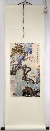 ATTRIBUTED AND SIGNED CHENG ZHANG (1869-1938). A INK AND COL...