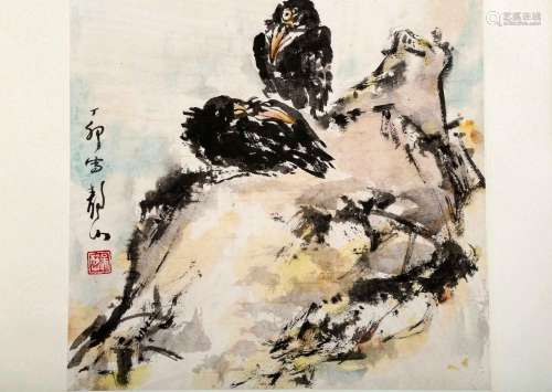 ATTRIBUTED AND SIGNED WU JINGSHAN (1943- ). A INK AND COLOR ...