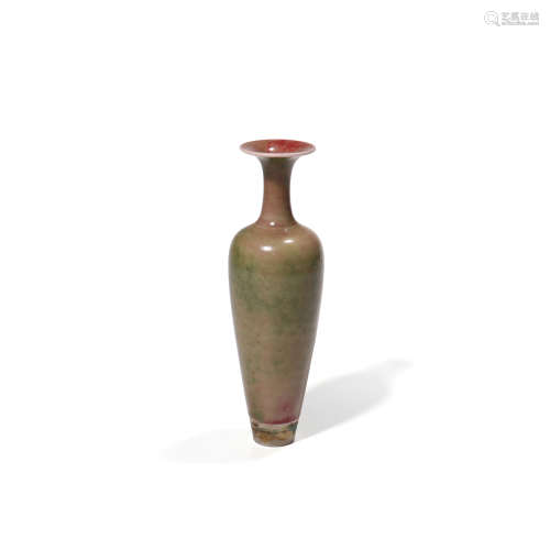 清晚期 豇豆红釉柳叶瓶