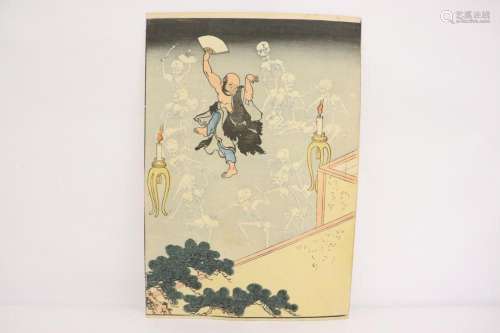 Antique Japanese woodblock print, c1830