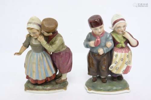 Pair 19th/20th century capodimonte figurines