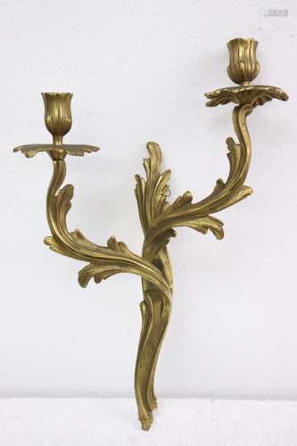 European gilt bronze wall sconce