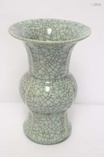 Chinese crackleware trumpet vase