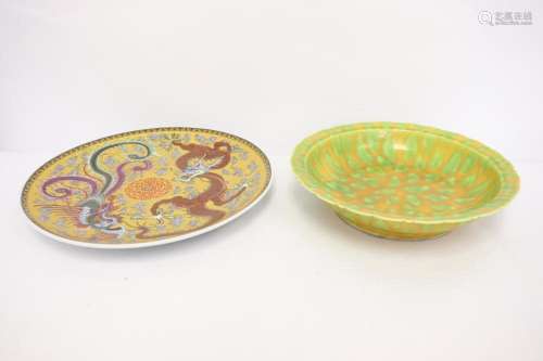 2 porcelain plates