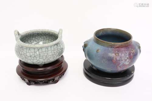 2 Song style porcelain censers