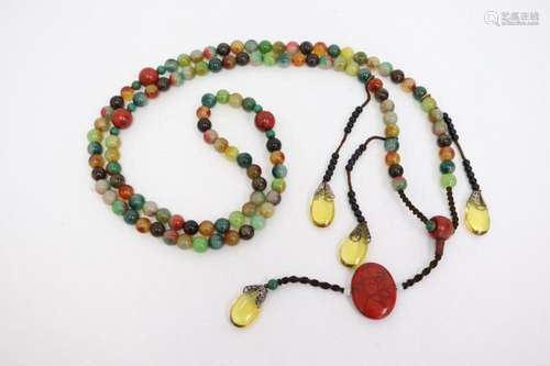 A very heavy Chinese bead necklace