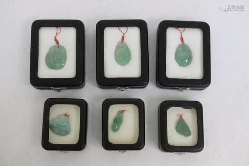 6 boxes of jadeite carved ornaments