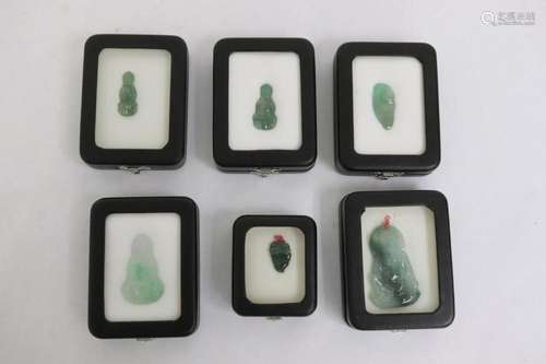 6 boxes of jadeite carved ornaments