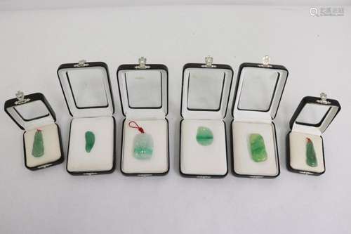 6 jadeite carved ornaments