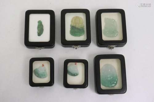 6 jadeite carved ornaments