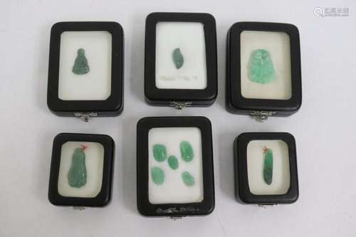 6 jadeite carved ornaments