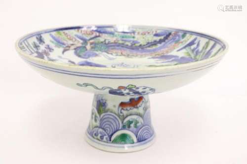 Chinese famille rose stem bowl