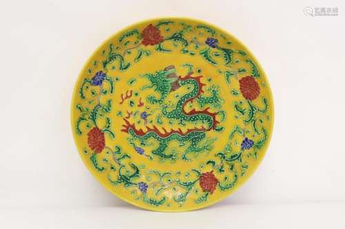 Chinese fahua style porcelain plate