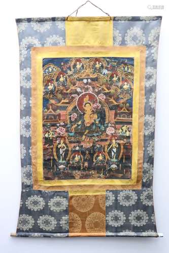 Chinese vintage hand painted thangka