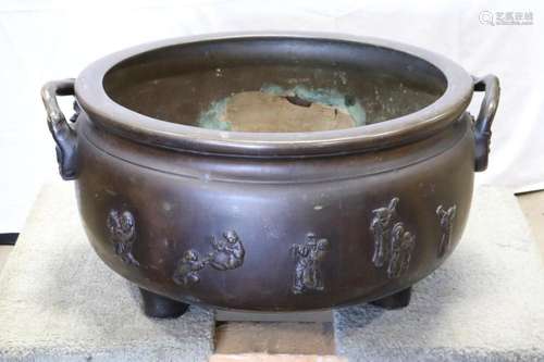 Antique Chinese bronze planter, 18th/19th c.