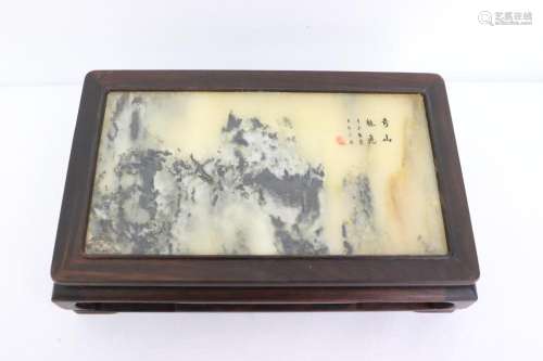 Chinese marble top wood stand