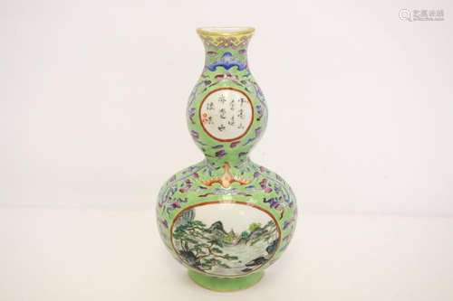 Chinese famille rose porcelain wall hanging vase