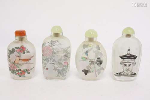 4 Chinese inside painted snuff bottles