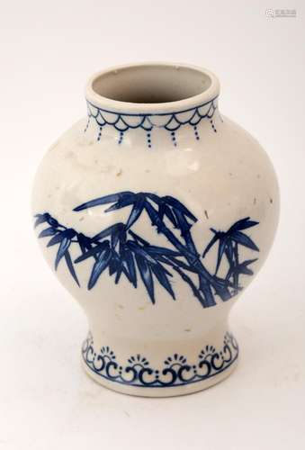 A BLUE AND WHITE THE BAMBOO SCENERY JAR