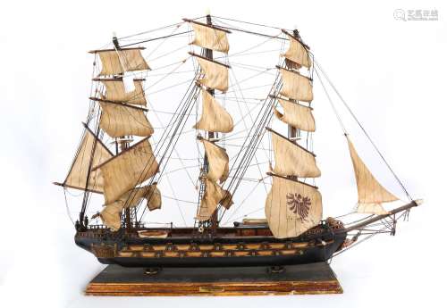 A WOODEN SHIP MODEL OF SPANISH FRIGATTA ESPANOLA.Z032.