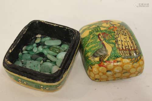 Chinese Jadeite Pieces Group in a Box