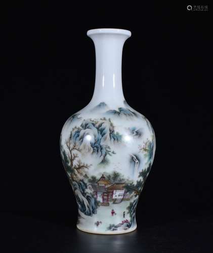 Chinese Enamel Glazed Porcelain Vase,Mark