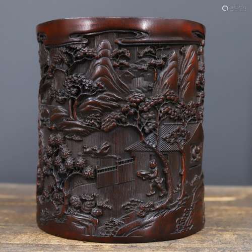 Chinese Bamboo Carved Brushpot