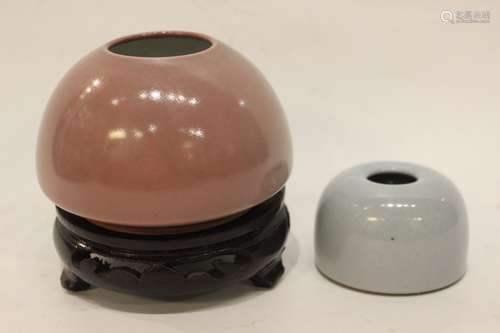 Two Glazed Porcelain Washer