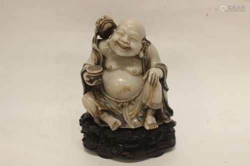 Chinese Soapstone Carved Liuhai Figural