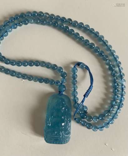 Aquamarine pendant and necklace