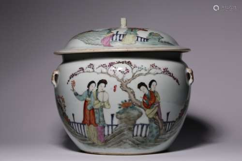 Chinese Famille Rose Porcelain Lid Jar,Mark