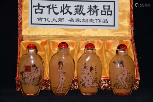 Four Chinese Glass Snuff Bottles