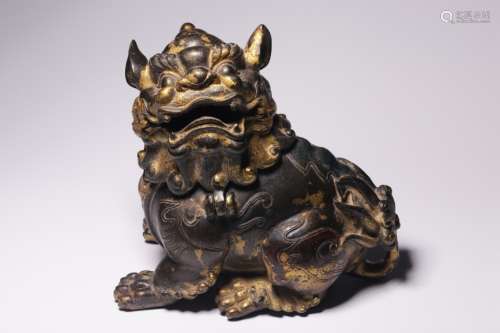 Qing Chinese Gilt Bronze Censer