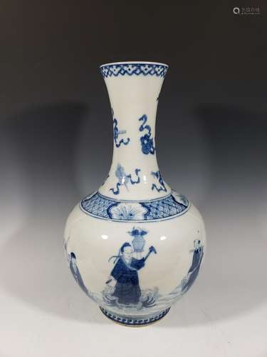 Chinese Blue and White Porcelain Vase,Mark