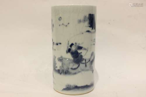 Chinese Blue and White Porcelain Brushpot