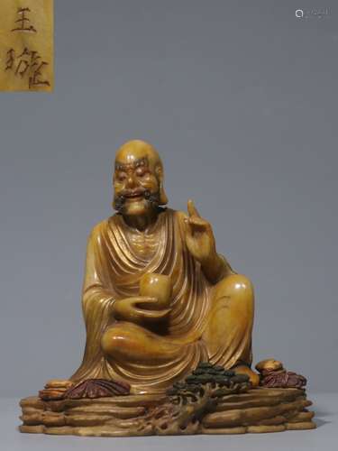 Chinese Soapstone Hand Carved Luohan